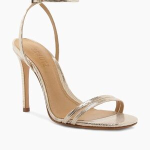 SCHUTZ Metallic Gold Strappy Heels